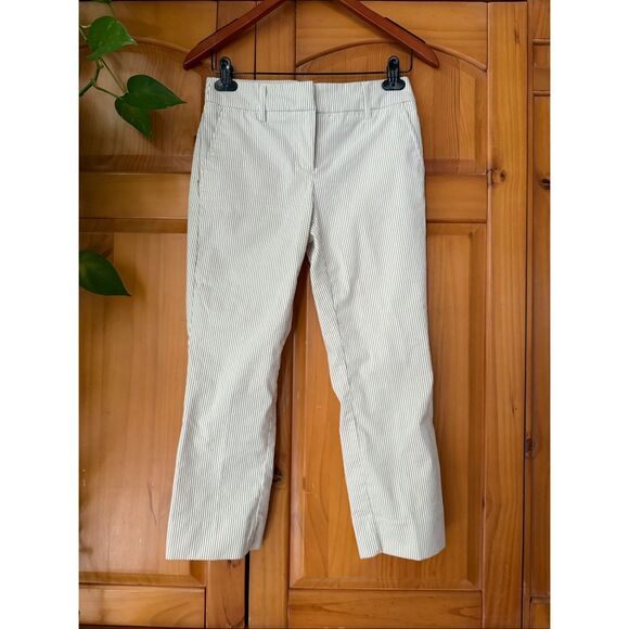 Eliane Rose White Striped Flat Front Modern Fit Cropped Pants SZ 2 NWT - Picture 1 of 10